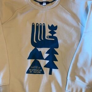 REI Co-Op Sweatshirt Cooperative By Nature Mens XL CREAM Crewneck Outdoors VGC